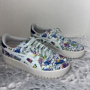 Asics Women's JAPAN S PF Ortholite Sportstyle Floral Platform Sneaker SZ 9.5